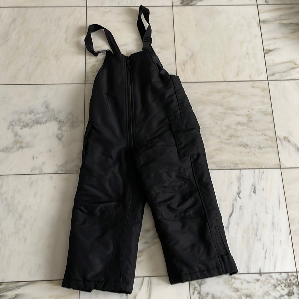 Black snow pants overalls
